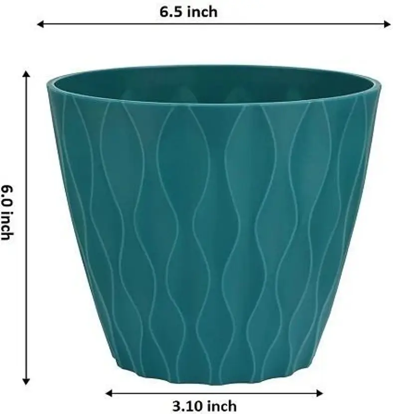 moonlike Round Flower Pots with tray for Home & Decoration Planters, Terrace, Garden Etc Plant Container Set (Pack of 5, Plastic) - Image 5