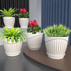 BELLERBIRD Plastic Vase (6.2 inch, Grey)